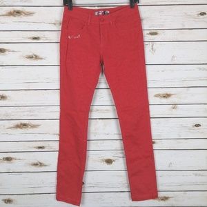 Desigual Women's Red Jacquard Skinny Pants 24